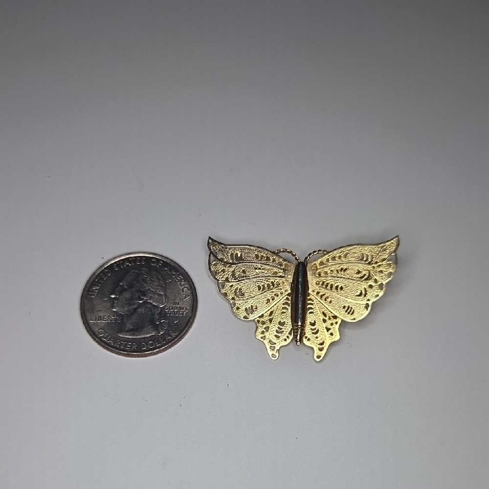 Gold Butterfly / Moth Brooch